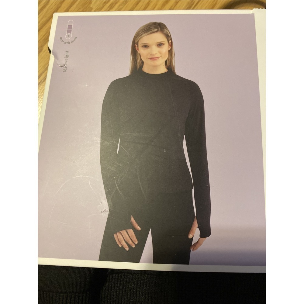 Nina Small 4-6 Mock Neck Mid-Weight Long Sleeve Fast Drying Thumb Opening Top